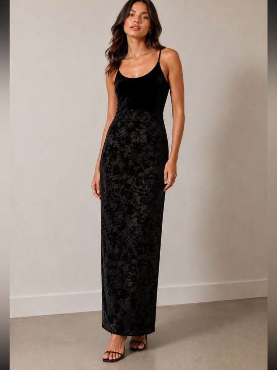 Rampage Dresses & Skirts - RAMPAGE black burnout velvet maxi dress   SZ S whimsigoth dark romantic Y2K 90s